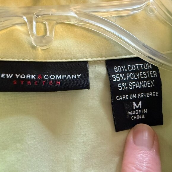 New York & Company - Lime Green Shirt & Separate Matching Cardigan/Argyle - M - Picture 9 of 10